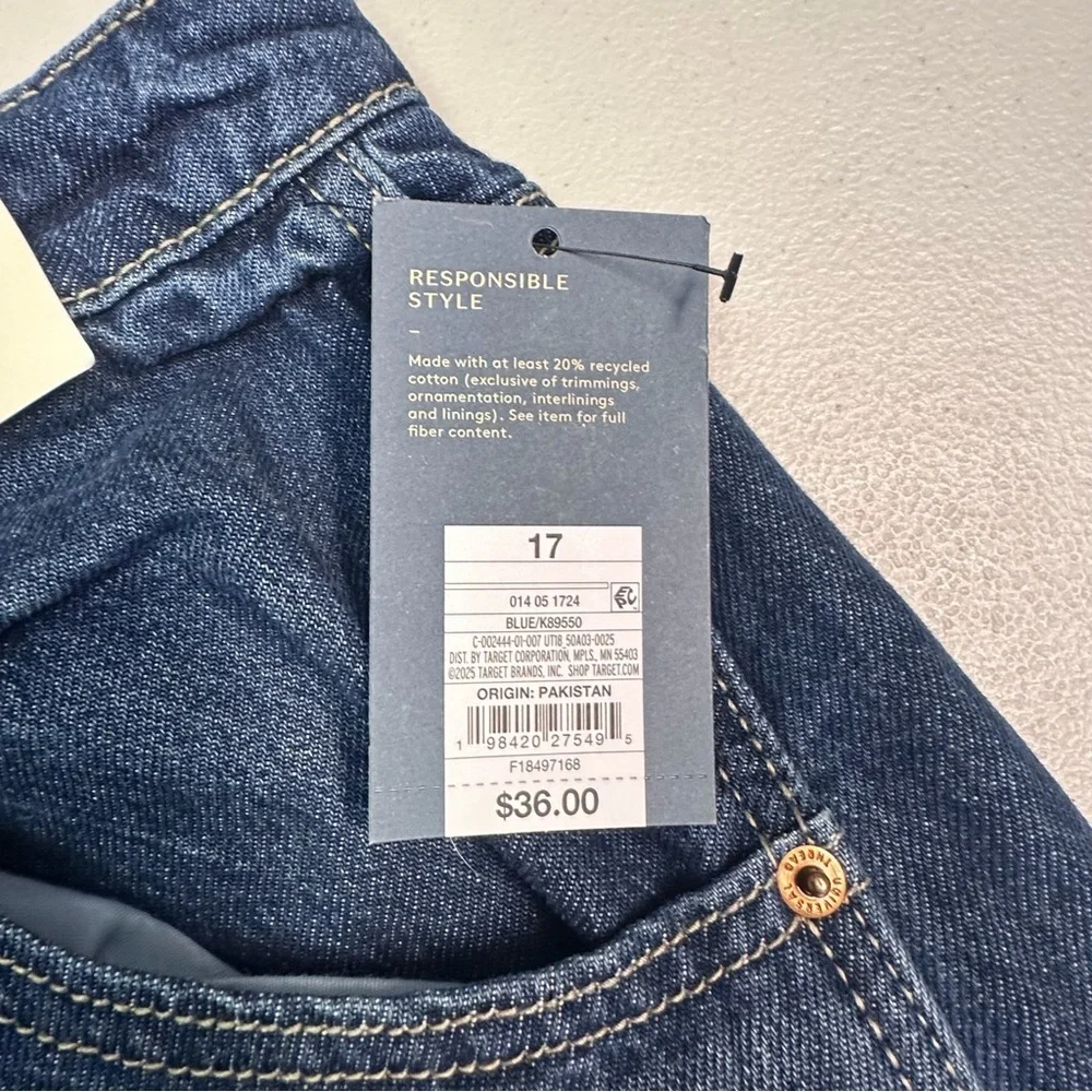 Universal Thread Women's High Rise Curved Leg Ankle Blue Denim 17R
